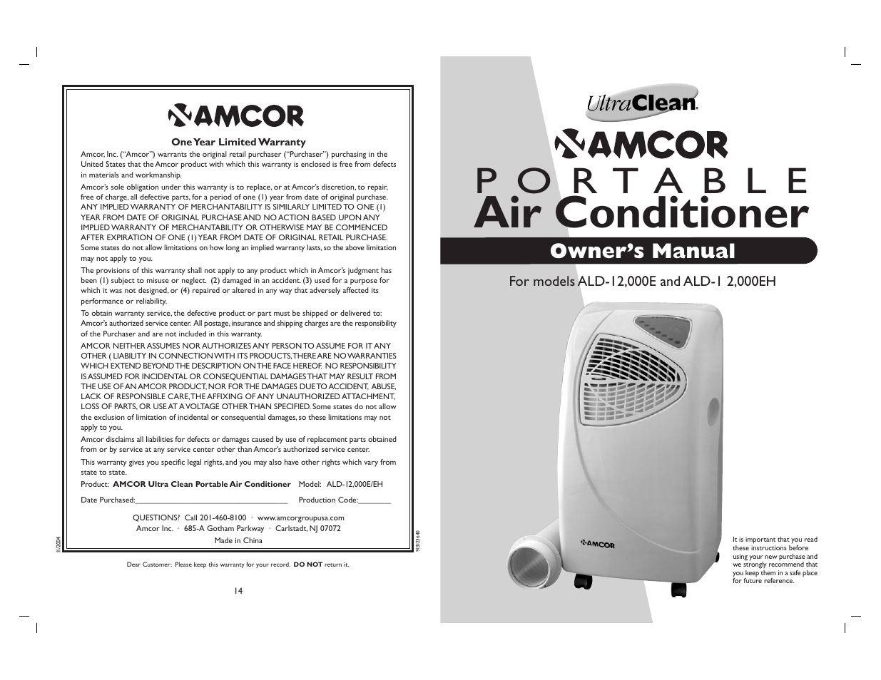 Amcor ALD-1 2 User Manual | 8 pages