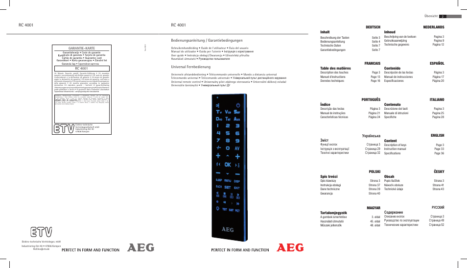 AEG RC 4001 User Manual | 50 pages