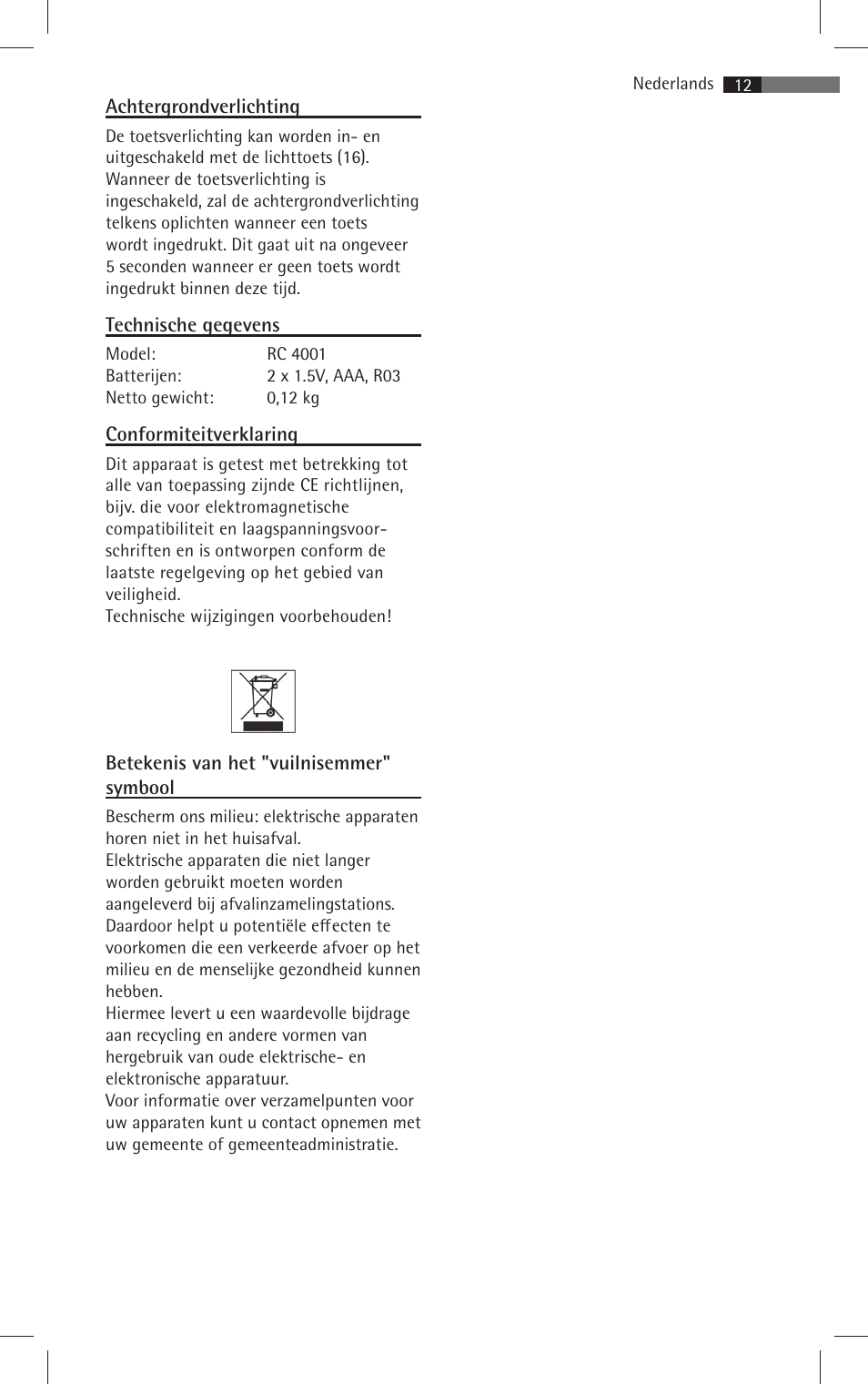 AEG RC 4001 User Manual | Page 10 / 50