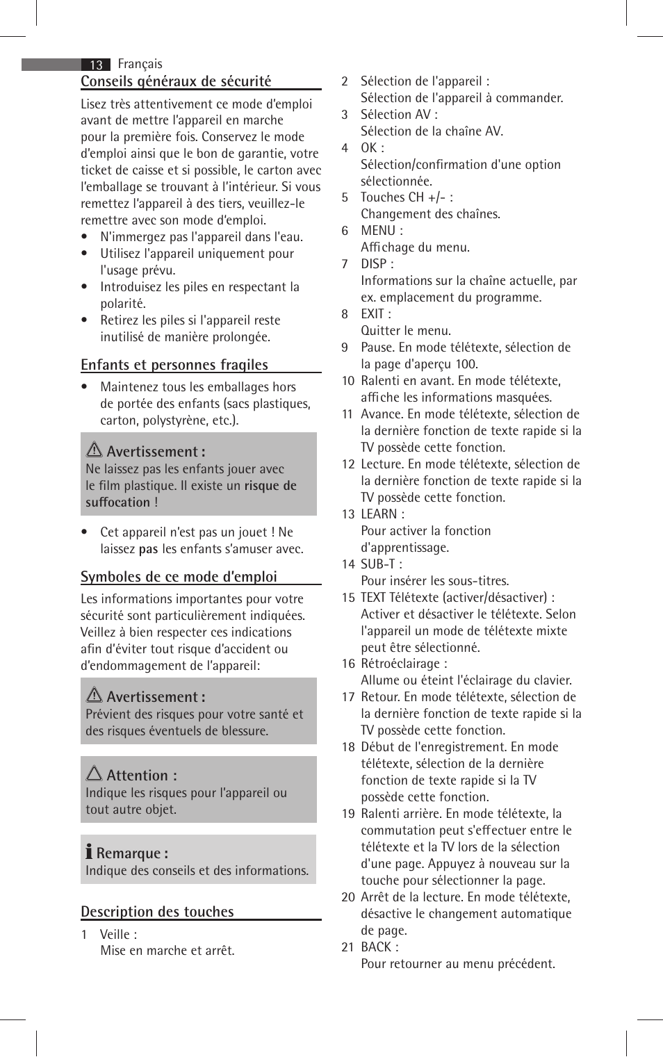 AEG RC 4001 User Manual | Page 11 / 50