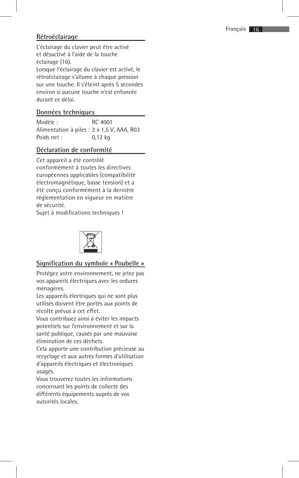 AEG RC 4001 User Manual | Page 14 / 50