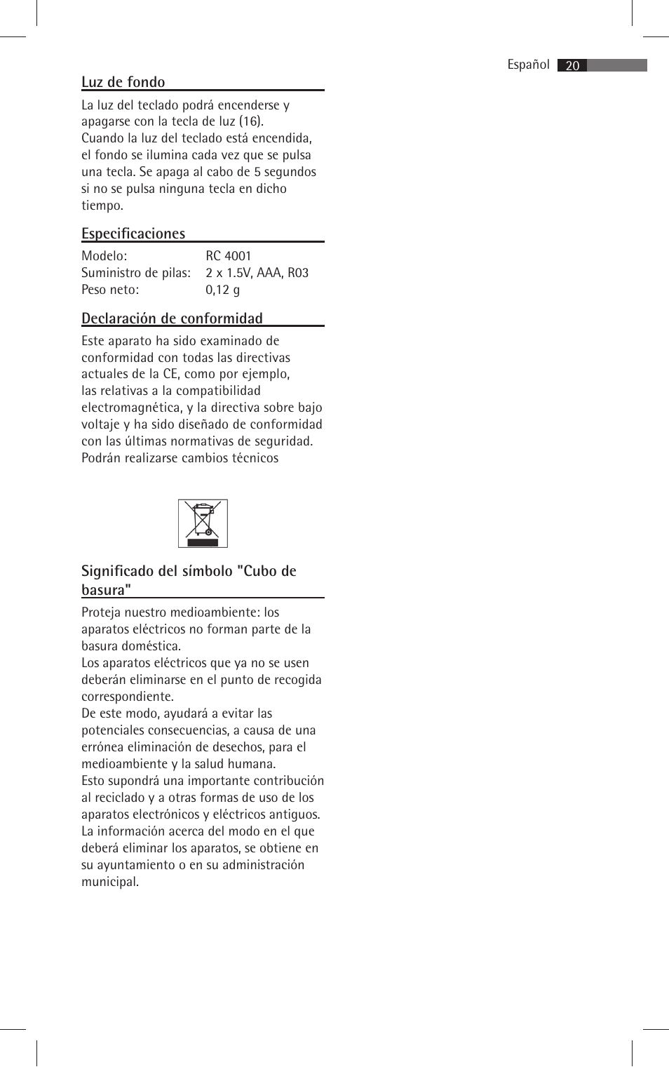 AEG RC 4001 User Manual | Page 18 / 50