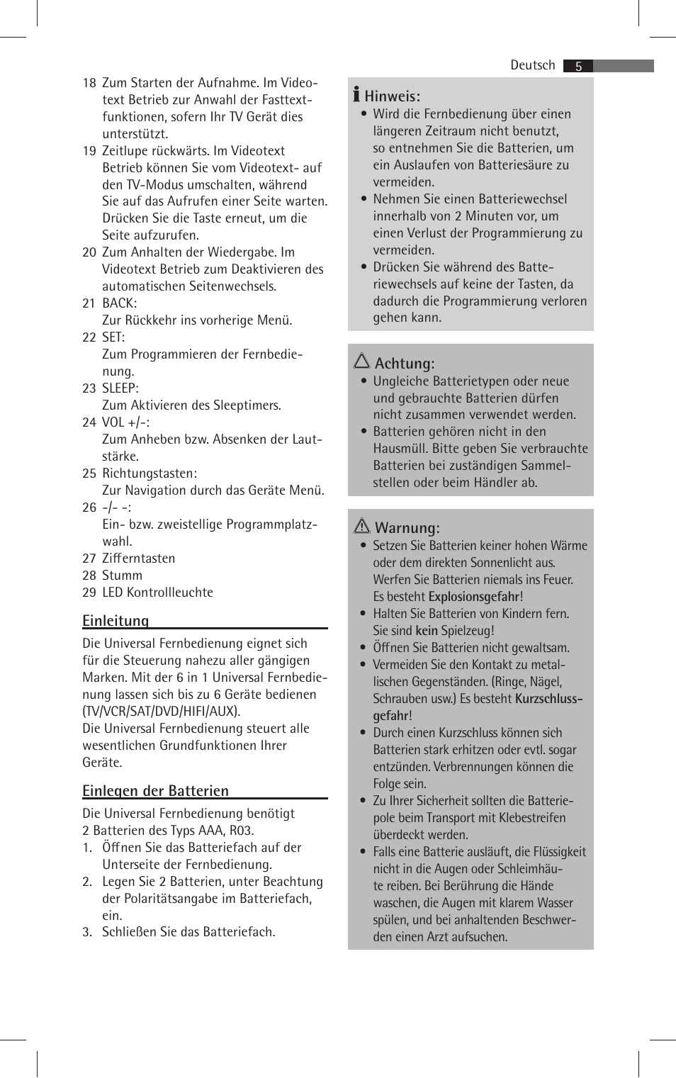 AEG RC 4001 User Manual | Page 3 / 50