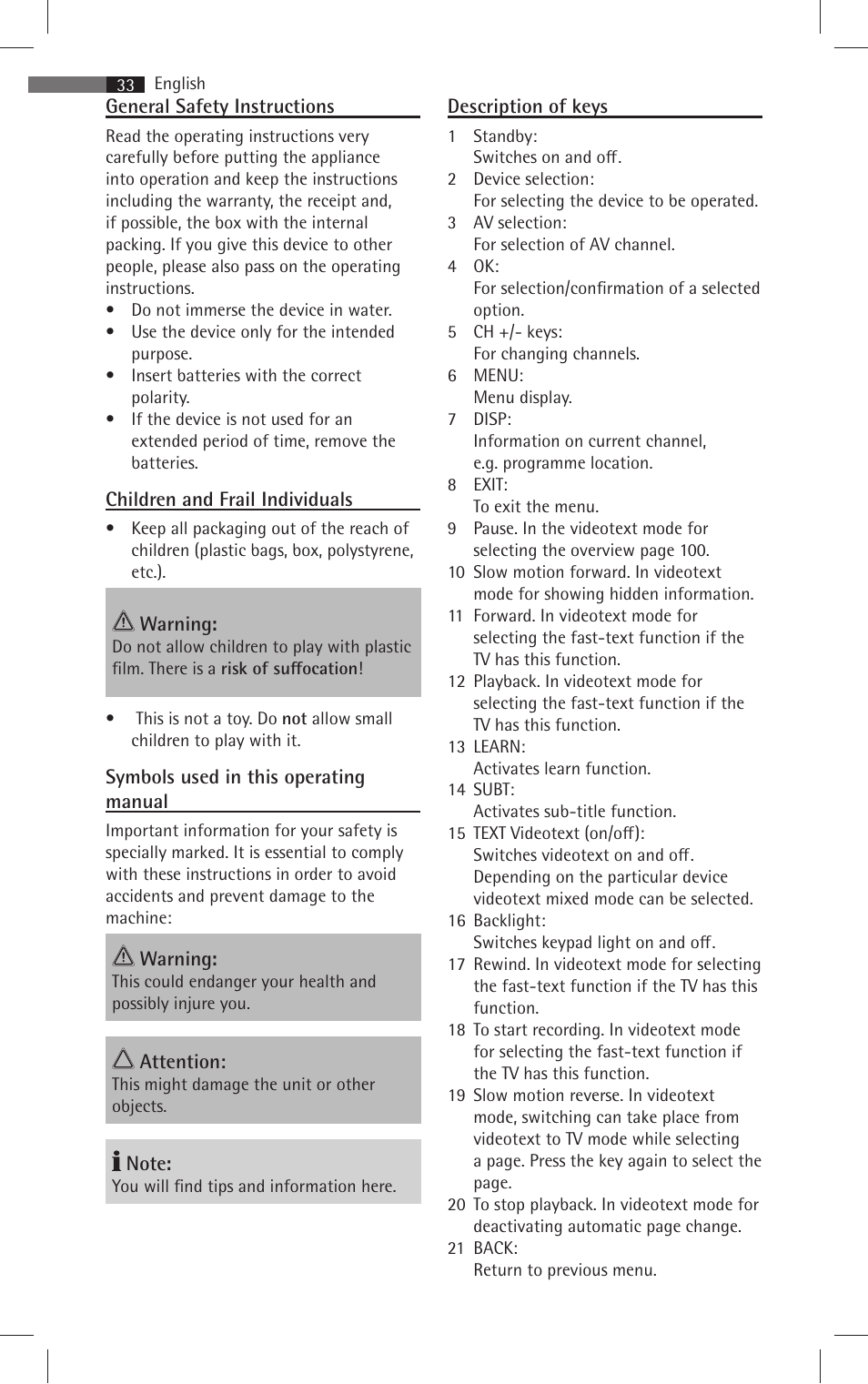 AEG RC 4001 User Manual | Page 31 / 50