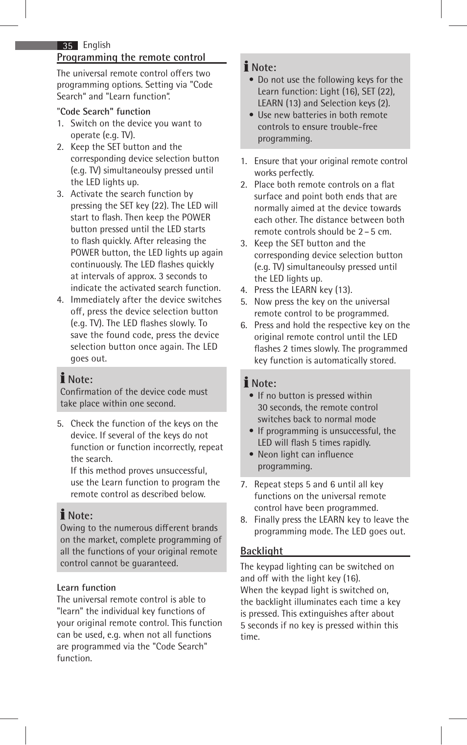 AEG RC 4001 User Manual | Page 33 / 50