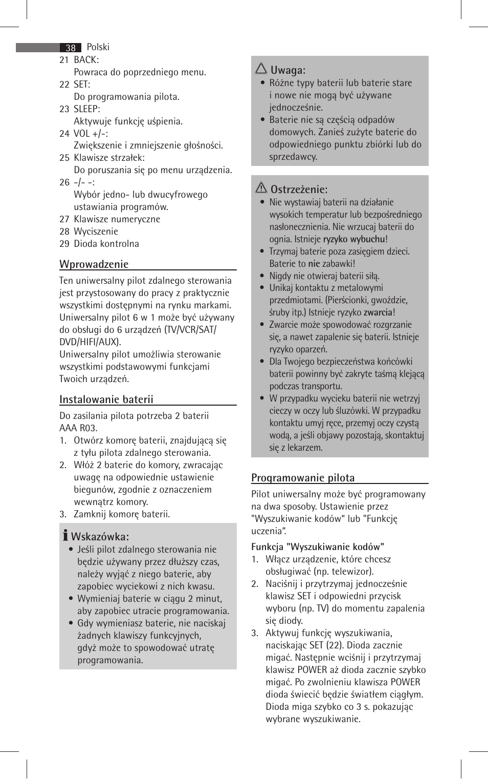 AEG RC 4001 User Manual | Page 36 / 50