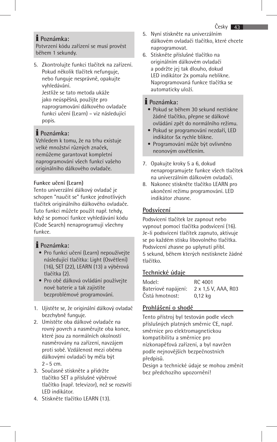 AEG RC 4001 User Manual | Page 41 / 50