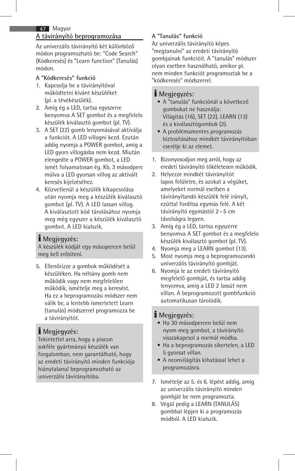 AEG RC 4001 User Manual | Page 45 / 50