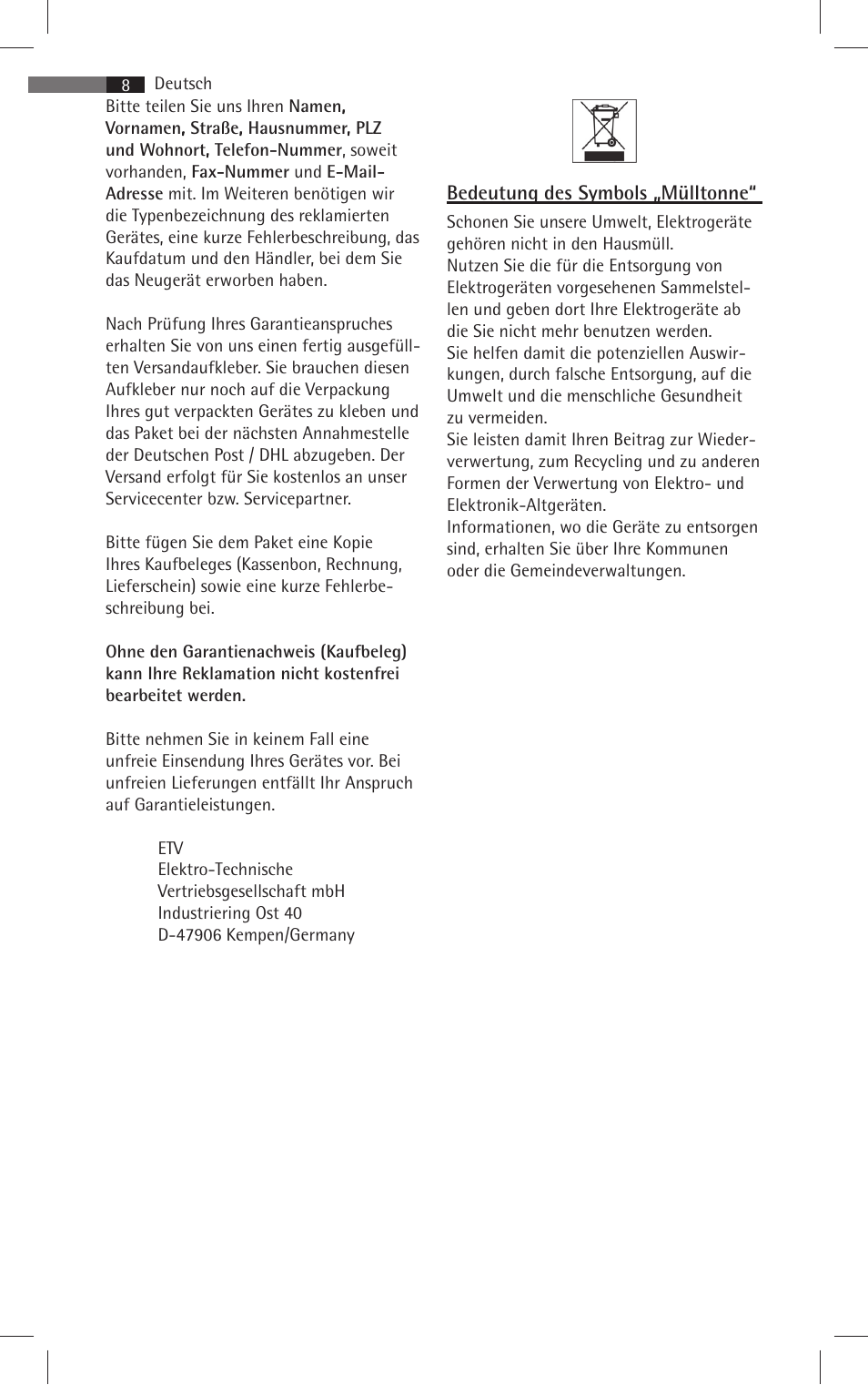 AEG RC 4001 User Manual | Page 6 / 50