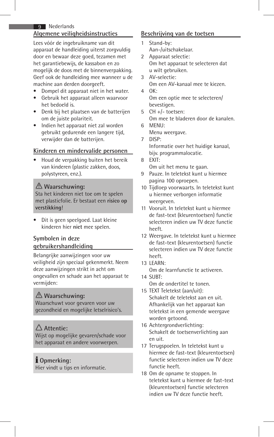 AEG RC 4001 User Manual | Page 7 / 50