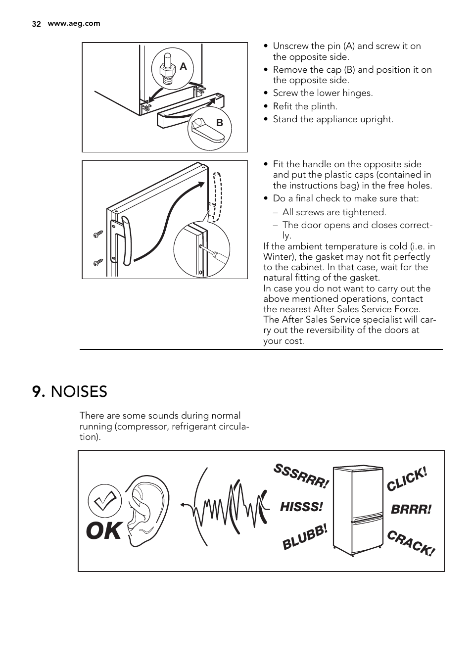 Noises | AEG A52010GNW0 User Manual | Page 32 / 72