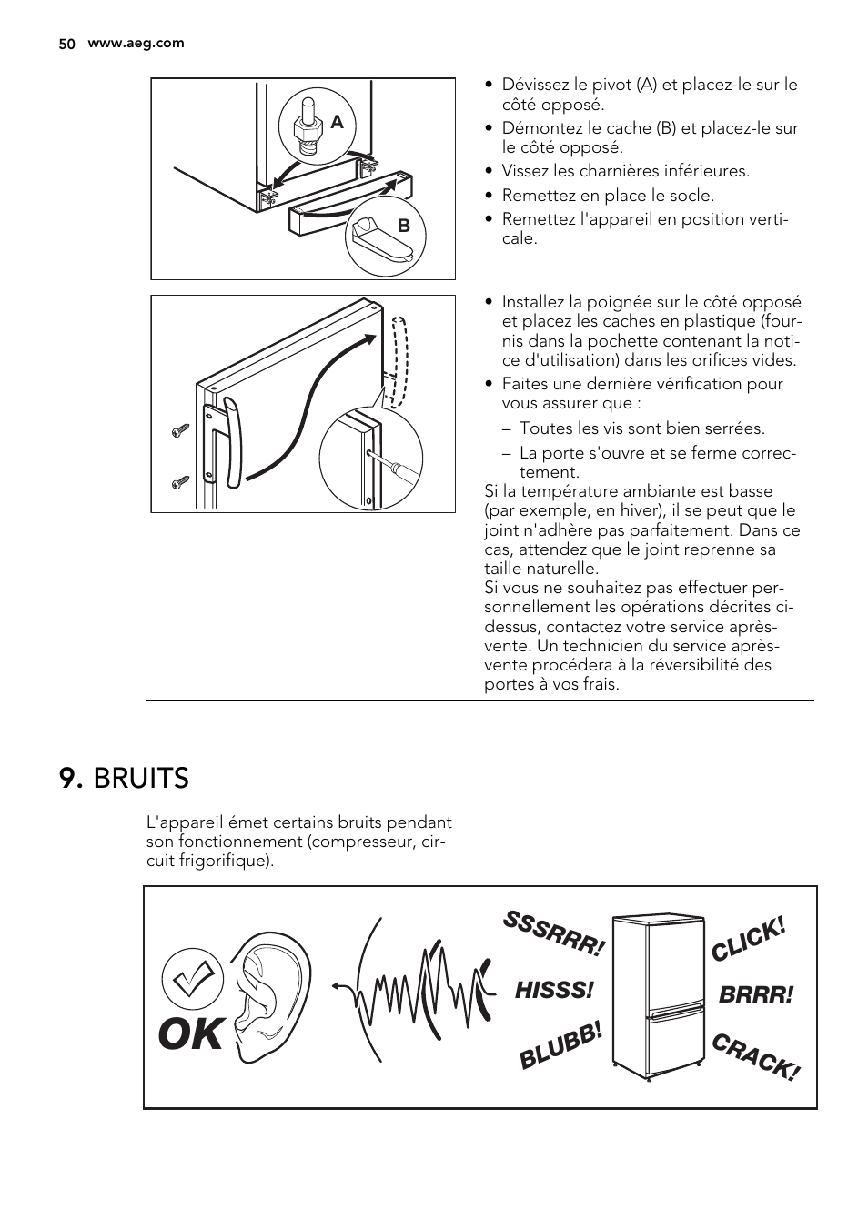 Bruits | AEG A52010GNW0 User Manual | Page 50 / 72