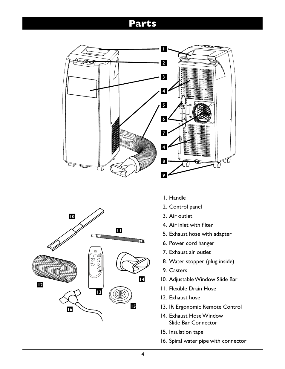 Parts | Amcor A12000EH User Manual | Page 6 / 32