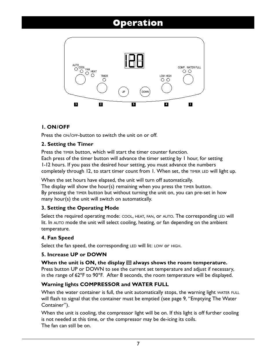 Operation | Amcor A12000EH User Manual | Page 9 / 32