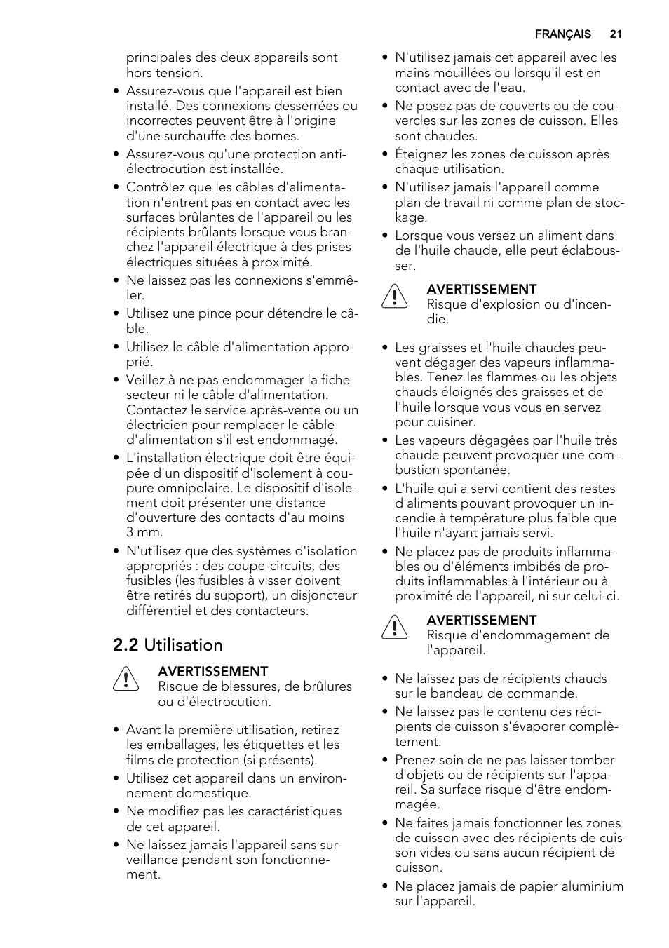 2 utilisation | AEG HC652600EB User Manual | Page 21 / 44