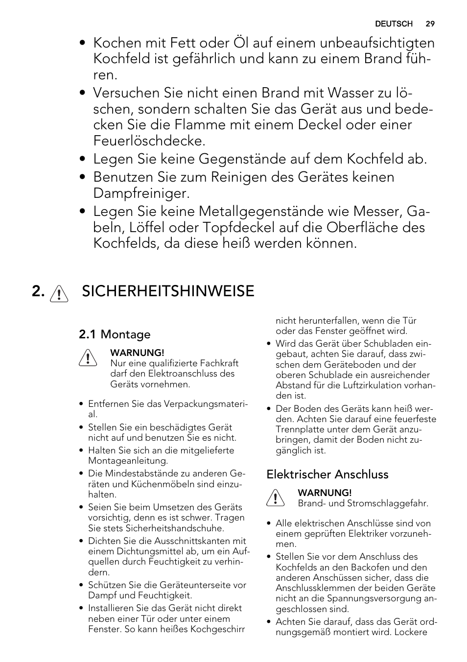 Sicherheitshinweise | AEG HC652600EB User Manual | Page 29 / 44