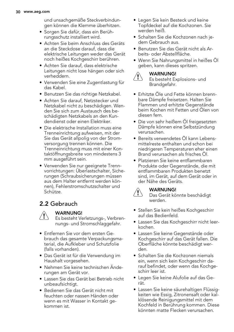 2 gebrauch | AEG HC652600EB User Manual | Page 30 / 44