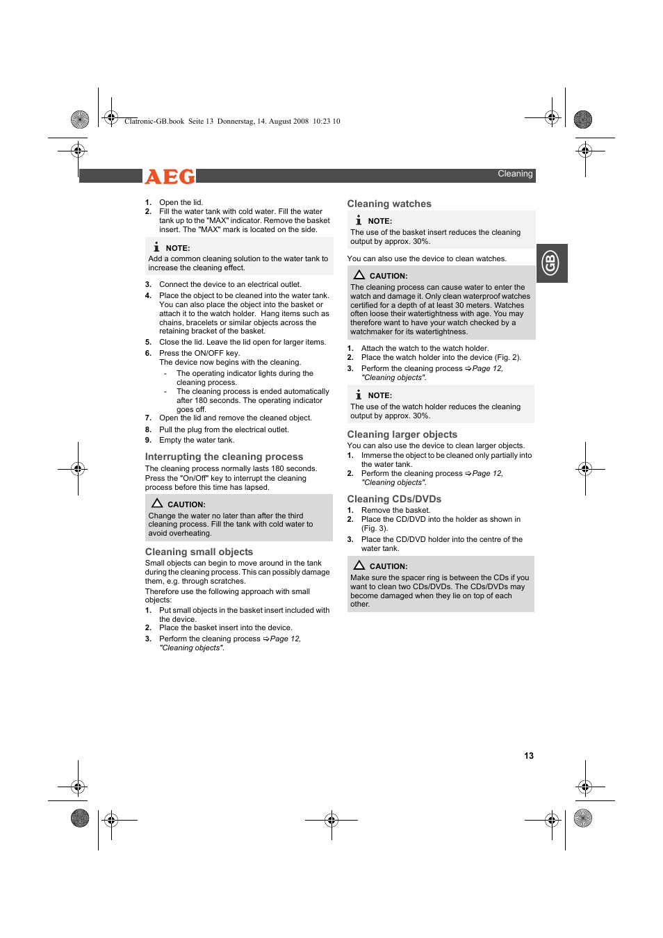 AEG USR 5516 User Manual | Page 13 / 66