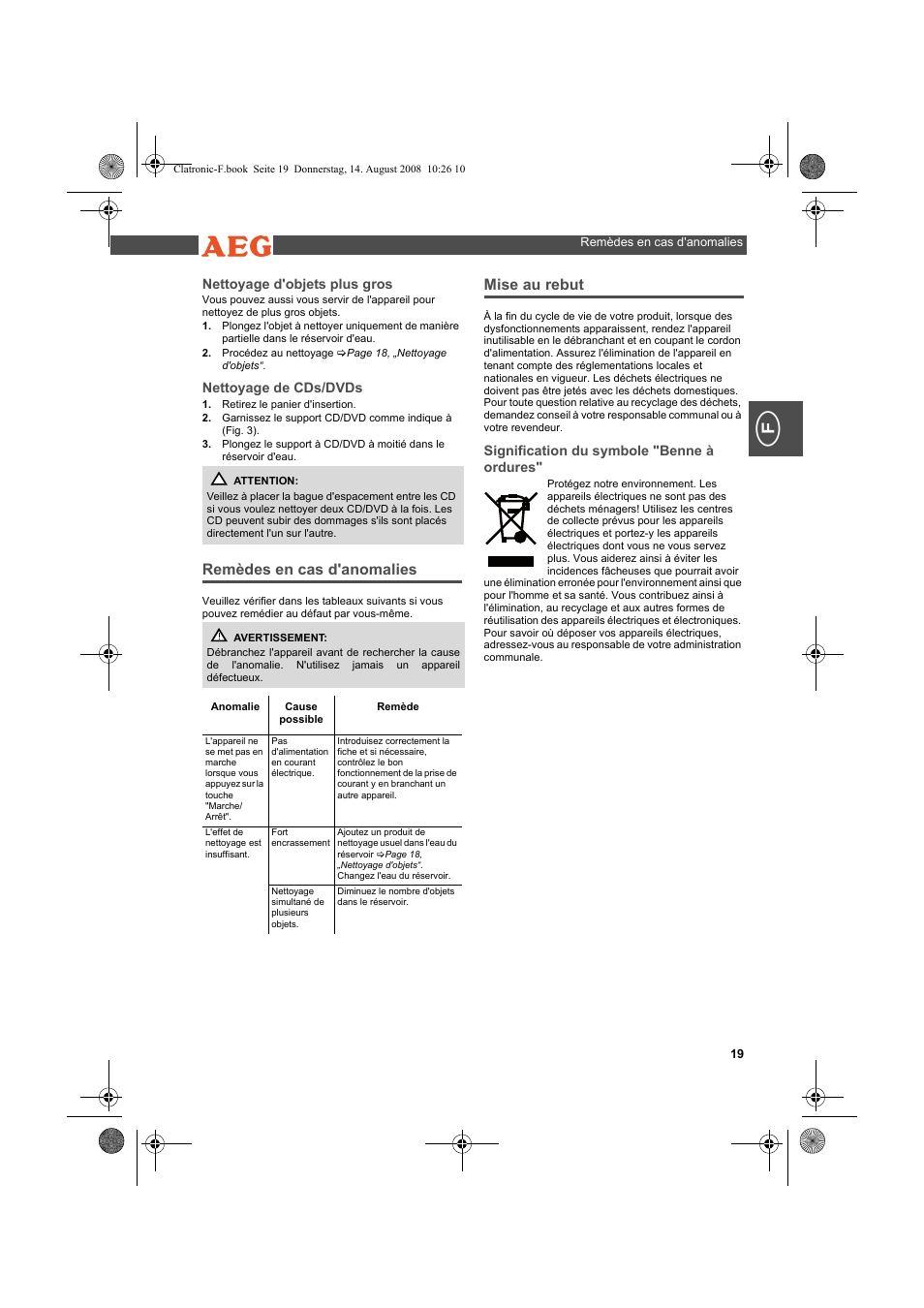 AEG USR 5516 User Manual | Page 19 / 66
