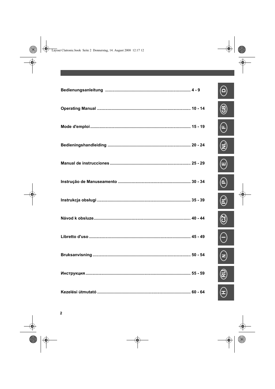 AEG USR 5516 User Manual | Page 2 / 66