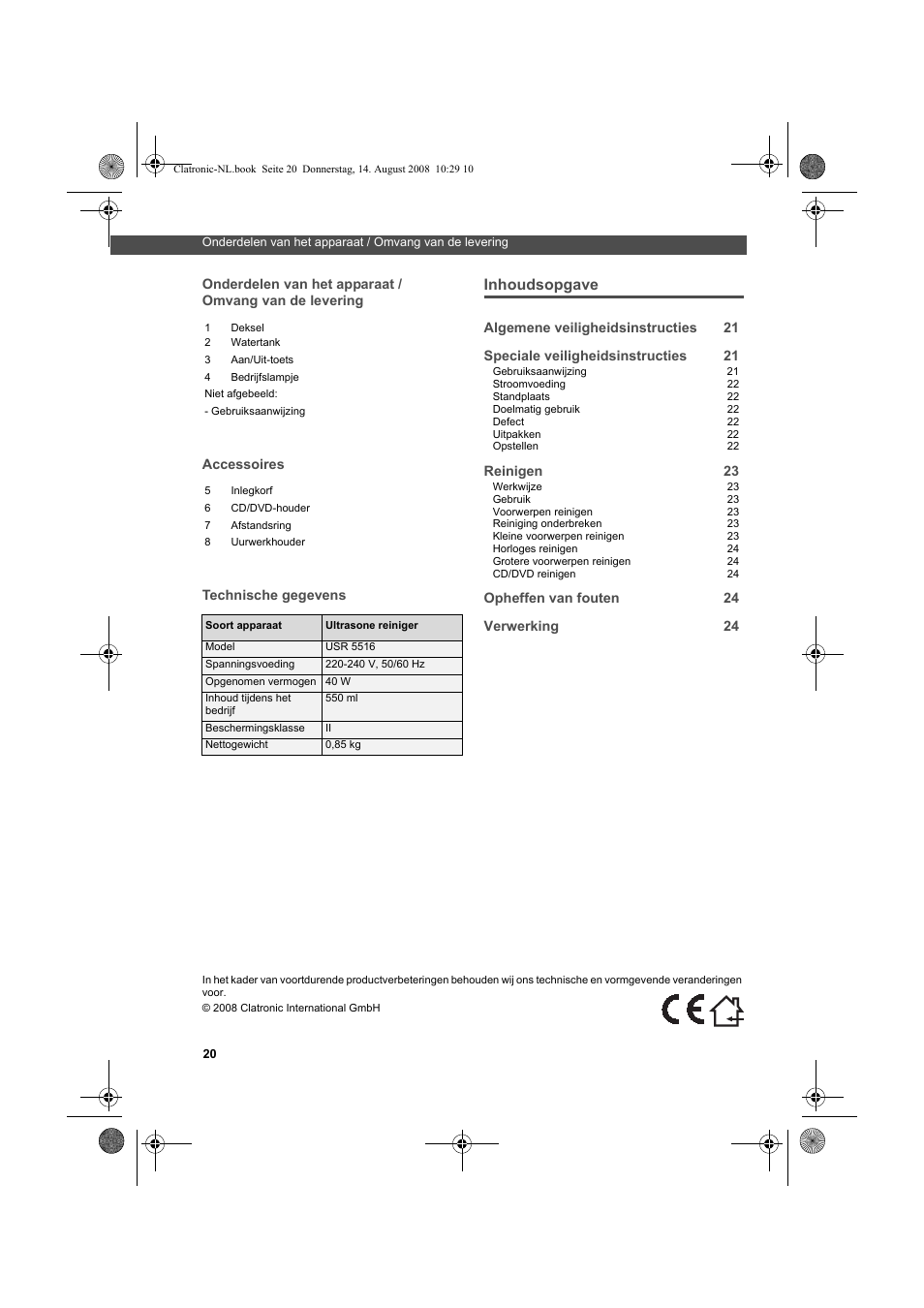 AEG USR 5516 User Manual | Page 20 / 66
