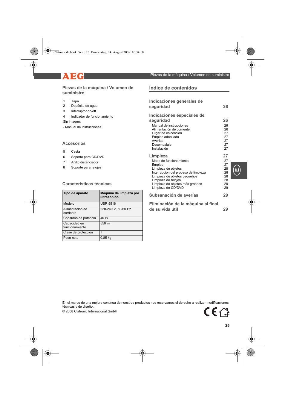AEG USR 5516 User Manual | Page 25 / 66