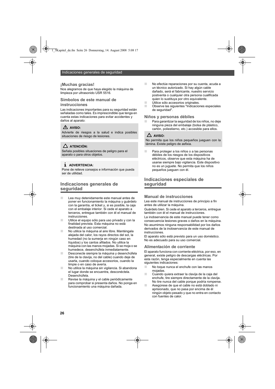 AEG USR 5516 User Manual | Page 26 / 66
