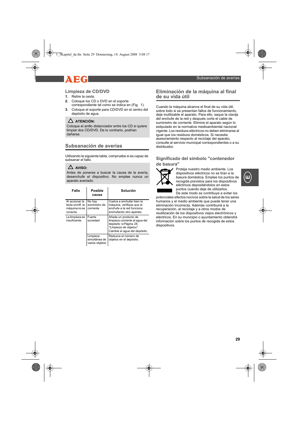 AEG USR 5516 User Manual | Page 29 / 66