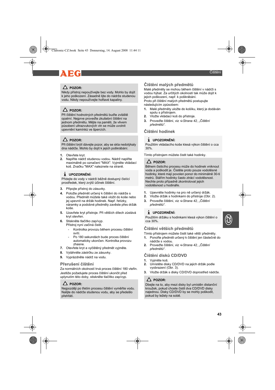 AEG USR 5516 User Manual | Page 43 / 66