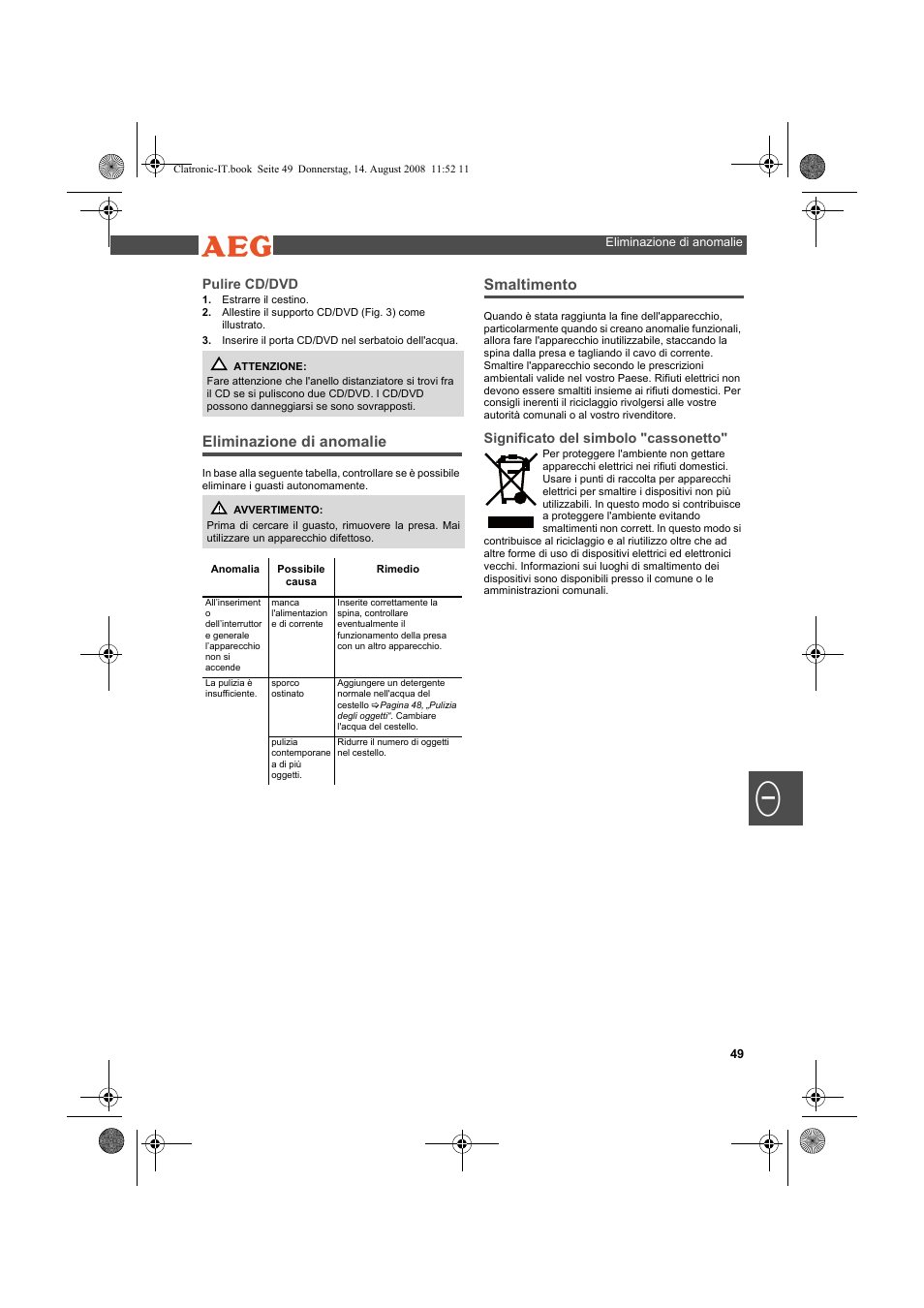 AEG USR 5516 User Manual | Page 49 / 66