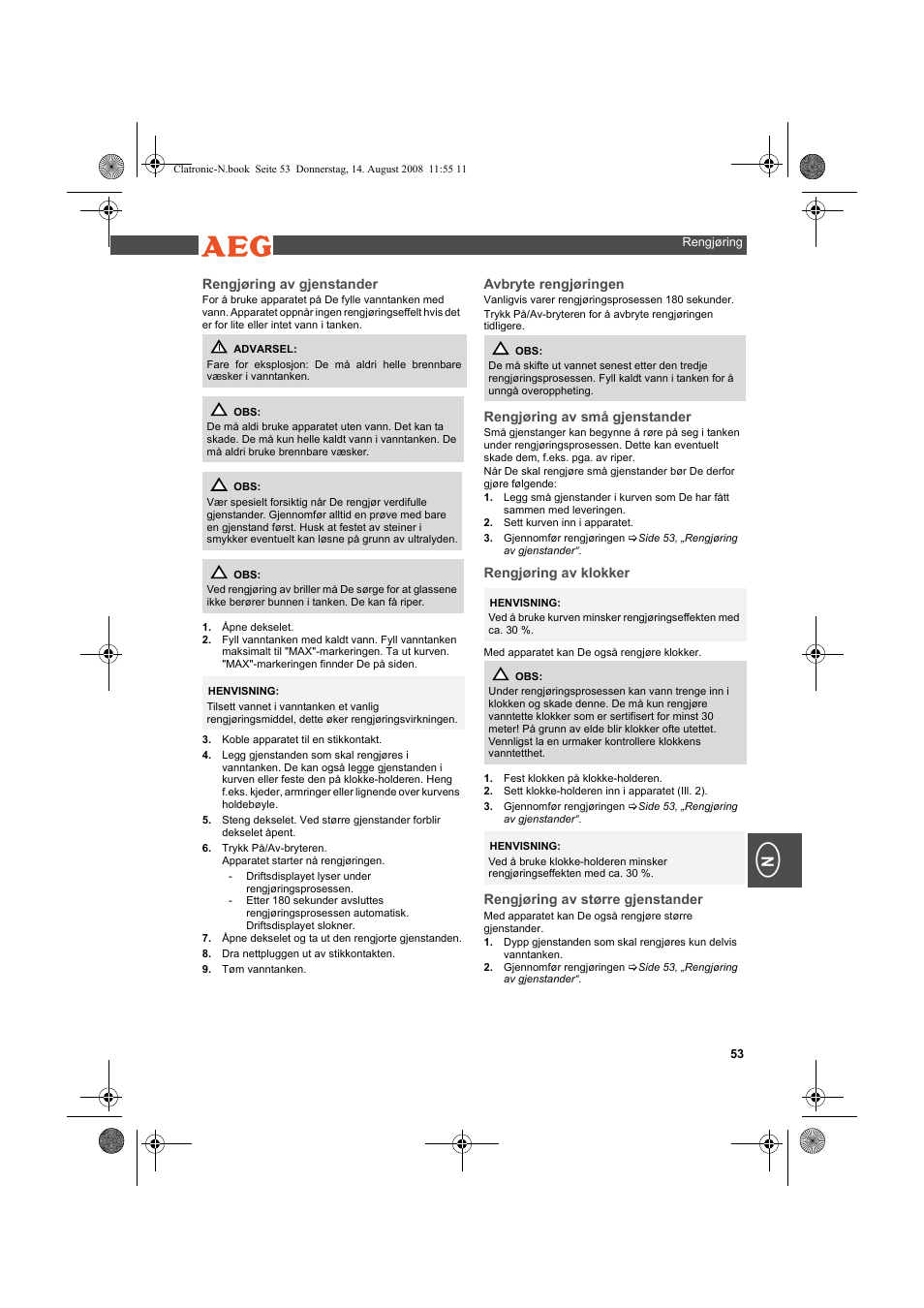 AEG USR 5516 User Manual | Page 53 / 66
