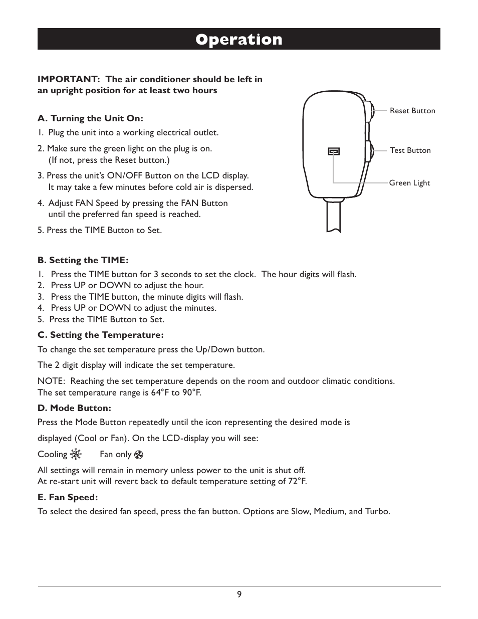 Operation | Amcor CPLMB-12000E User Manual | Page 11 / 20
