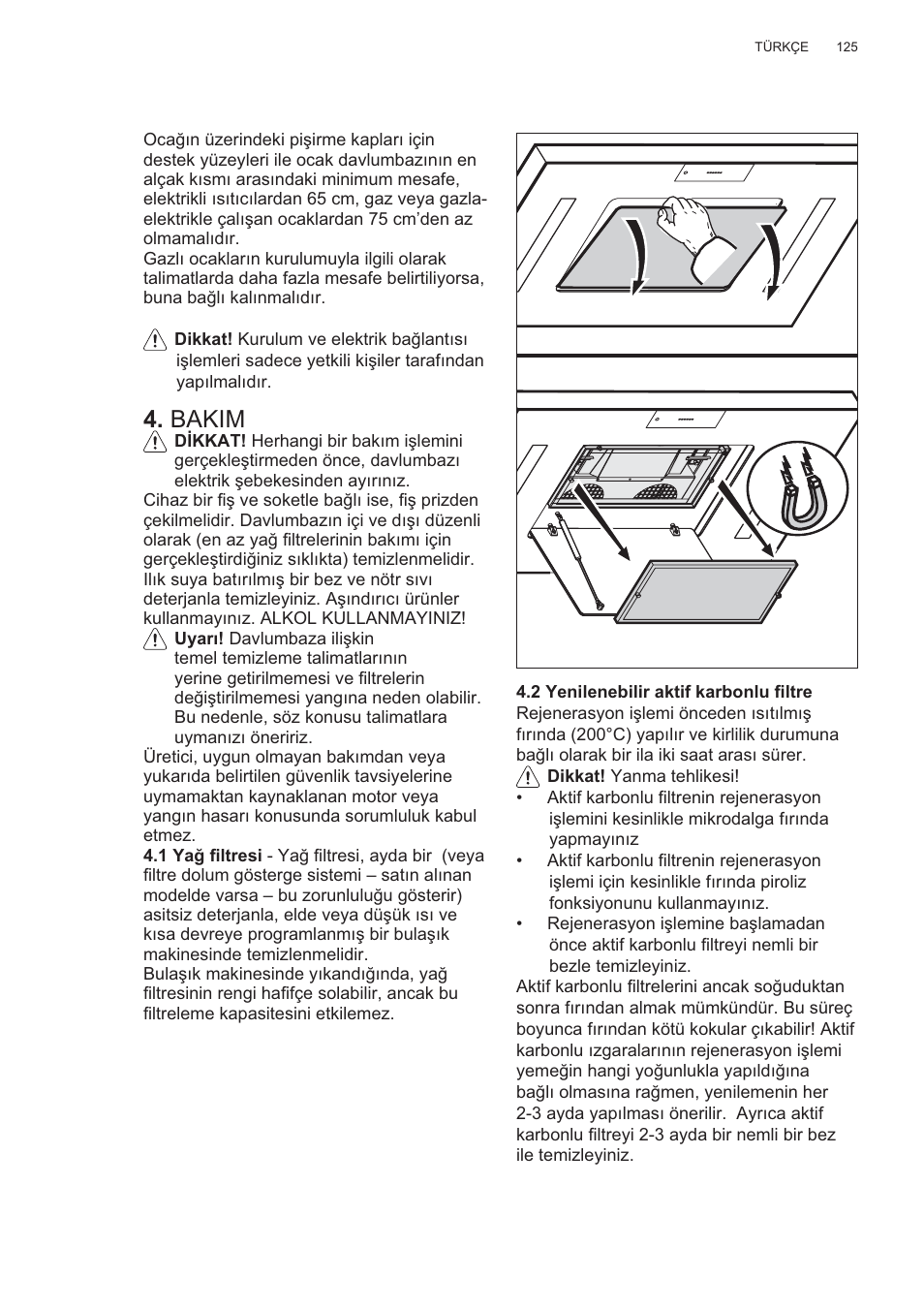 Bakim | AEG X81284WG0 User Manual | Page 125 / 160