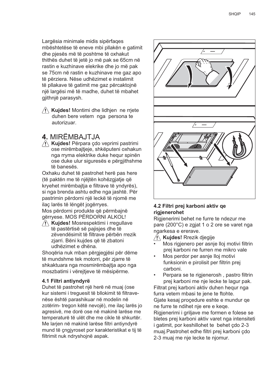 Mirëmbajtja | AEG X81284WG0 User Manual | Page 145 / 160