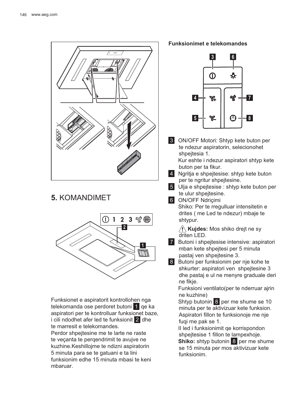 Komandimet | AEG X81284WG0 User Manual | Page 146 / 160
