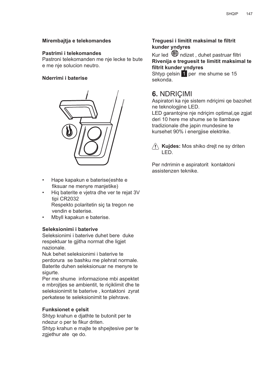 Ndriçimi | AEG X81284WG0 User Manual | Page 147 / 160