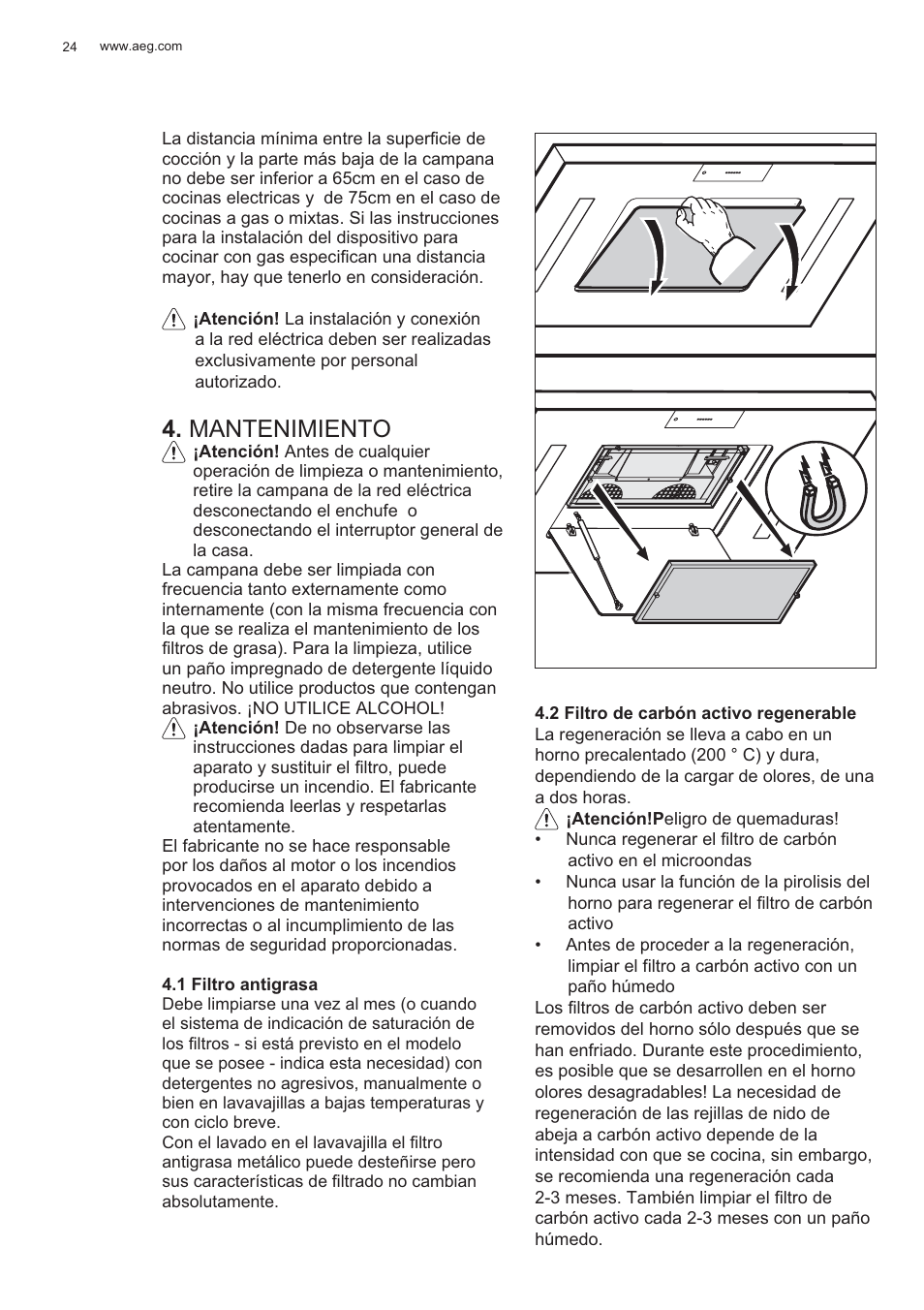 Mantenimiento | AEG X81284WG0 User Manual | Page 24 / 160