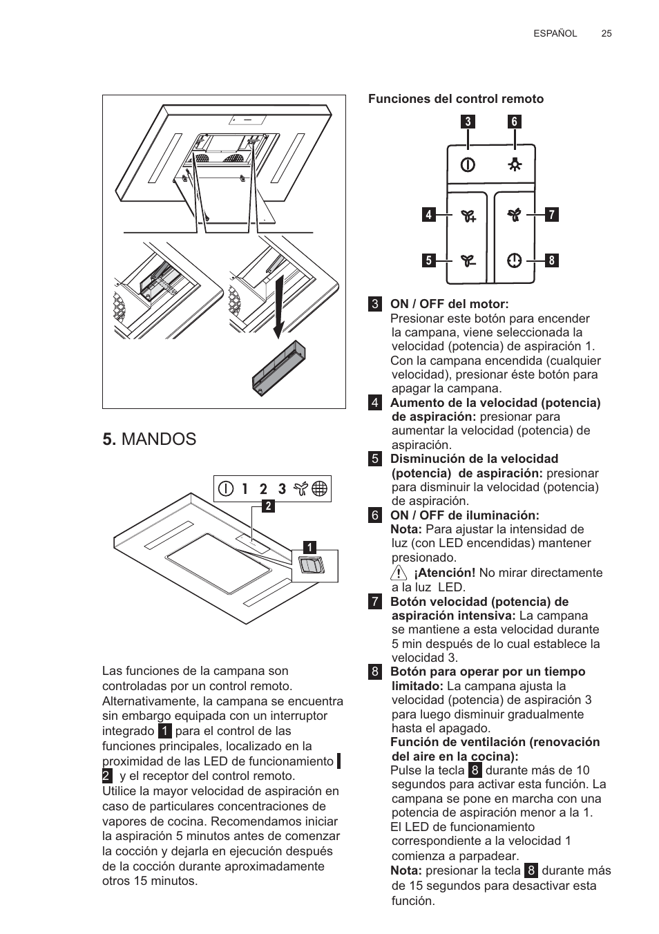 Mandos | AEG X81284WG0 User Manual | Page 25 / 160
