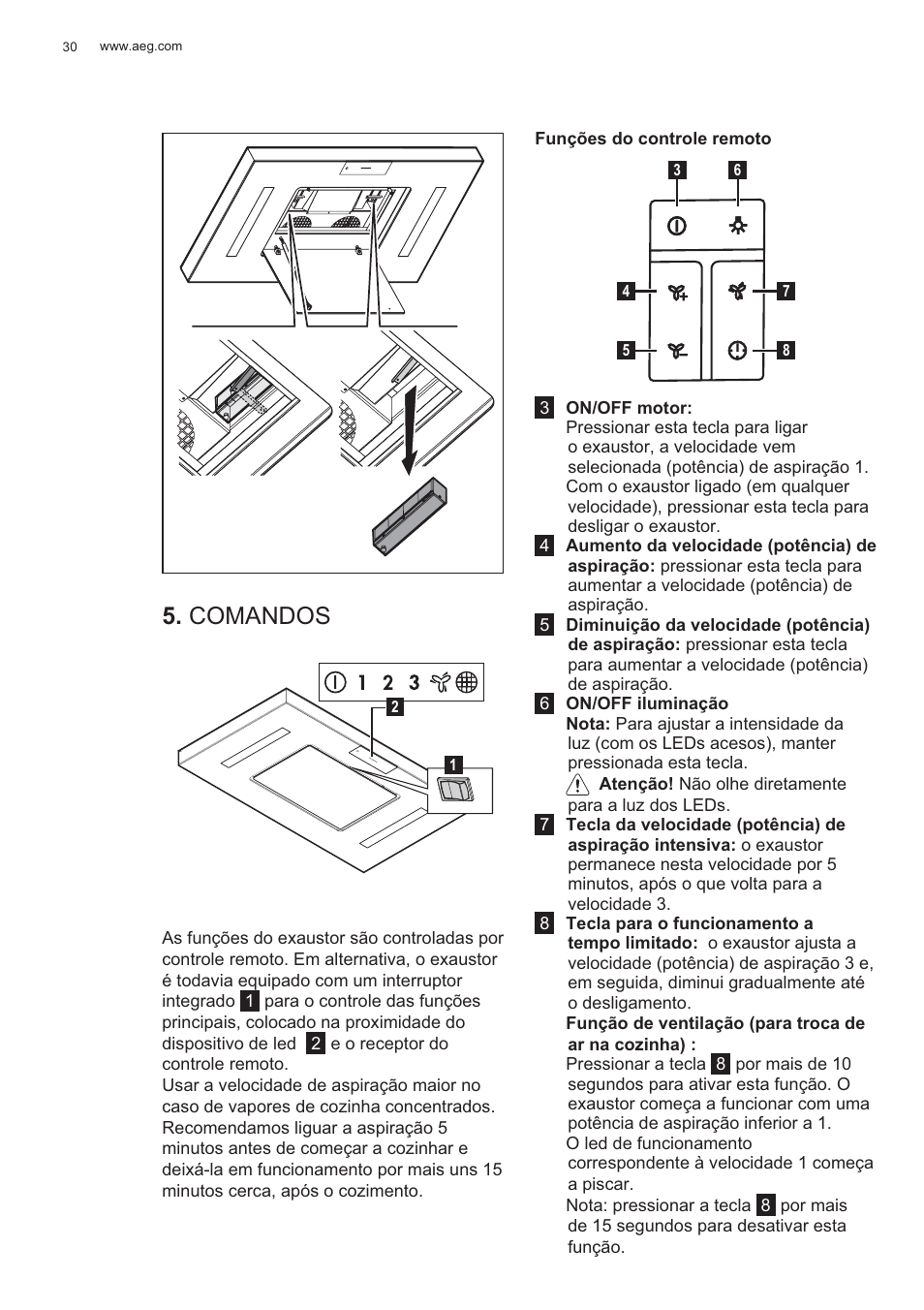 Comandos | AEG X81284WG0 User Manual | Page 30 / 160