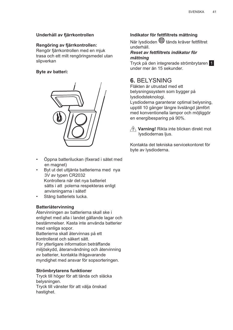 Belysning | AEG X81284WG0 User Manual | Page 41 / 160