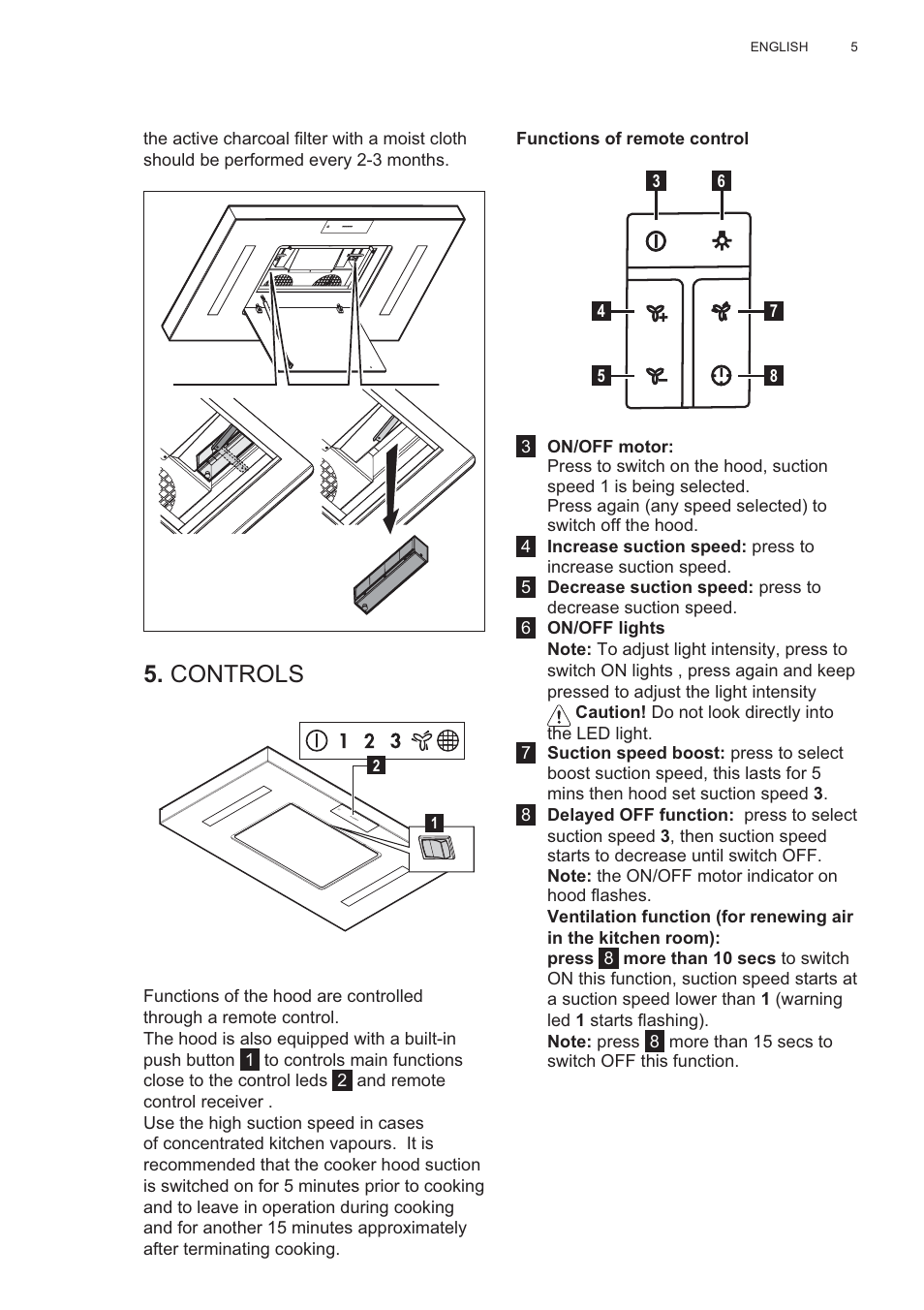 Controls | AEG X81284WG0 User Manual | Page 5 / 160