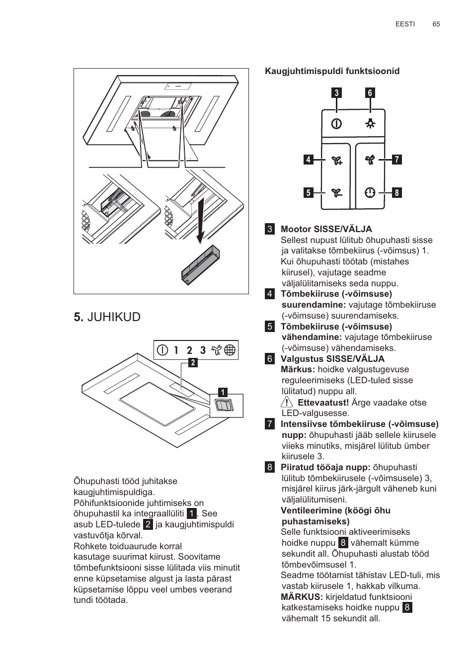 Juhikud | AEG X81284WG0 User Manual | Page 65 / 160
