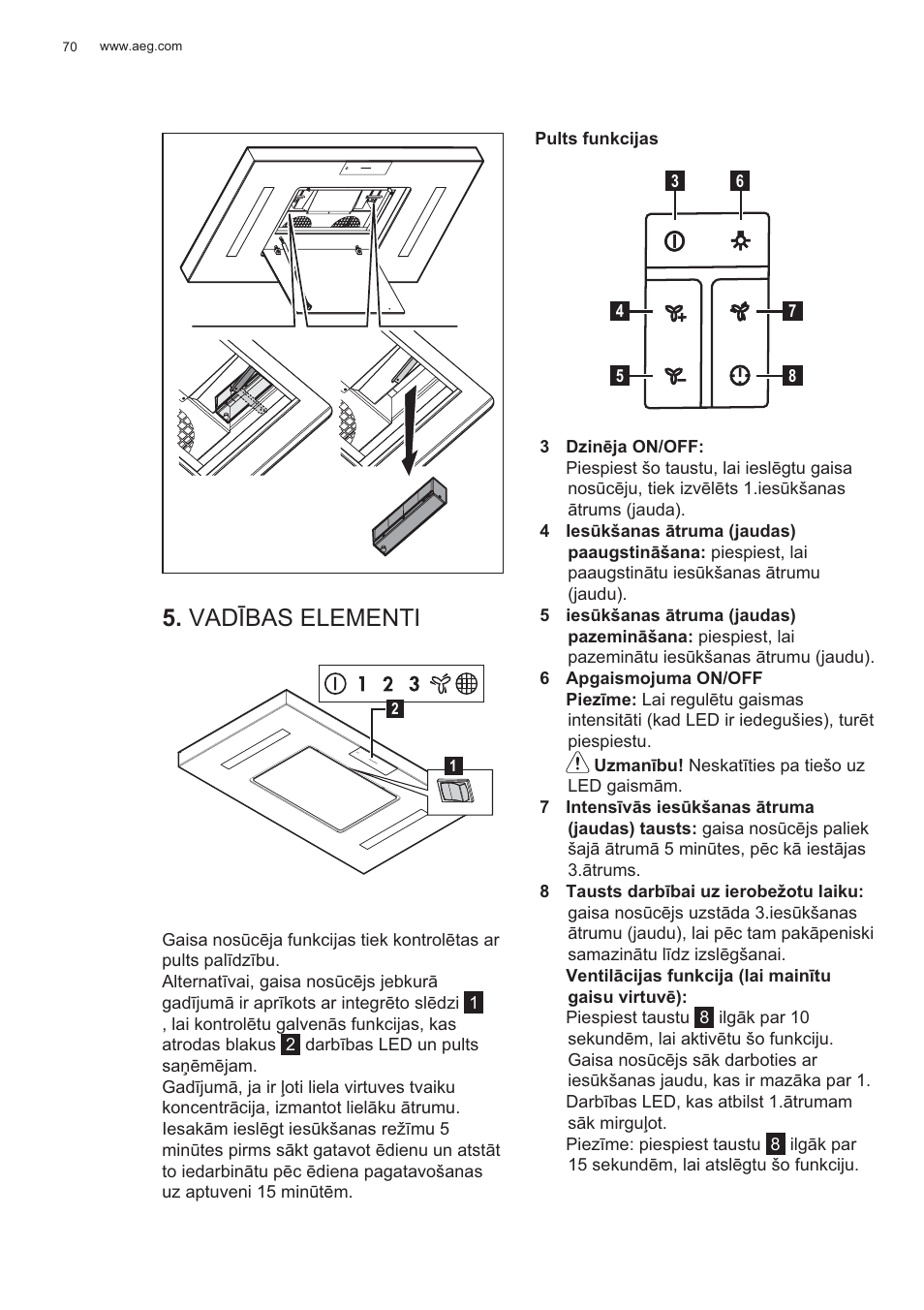 Vad ʈbas elementi | AEG X81284WG0 User Manual | Page 70 / 160