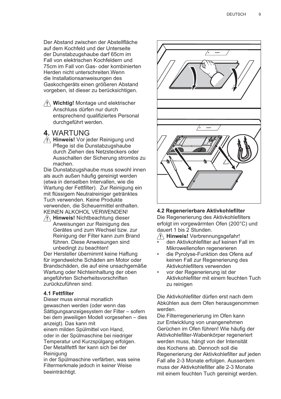 Wartung | AEG X81284WG0 User Manual | Page 9 / 160