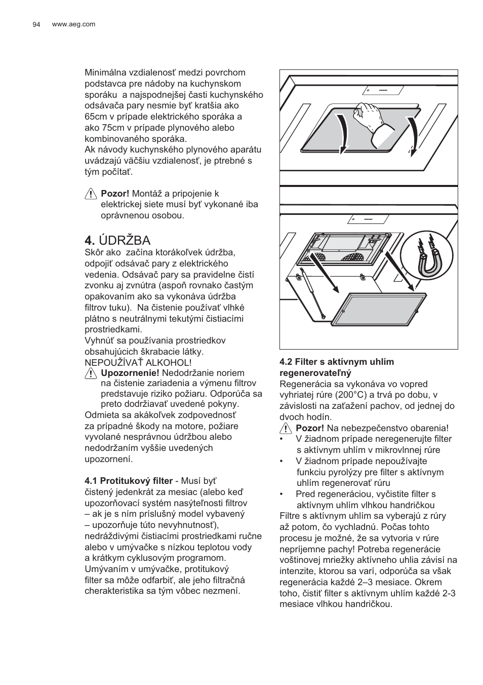 Údržba | AEG X81284WG0 User Manual | Page 94 / 160