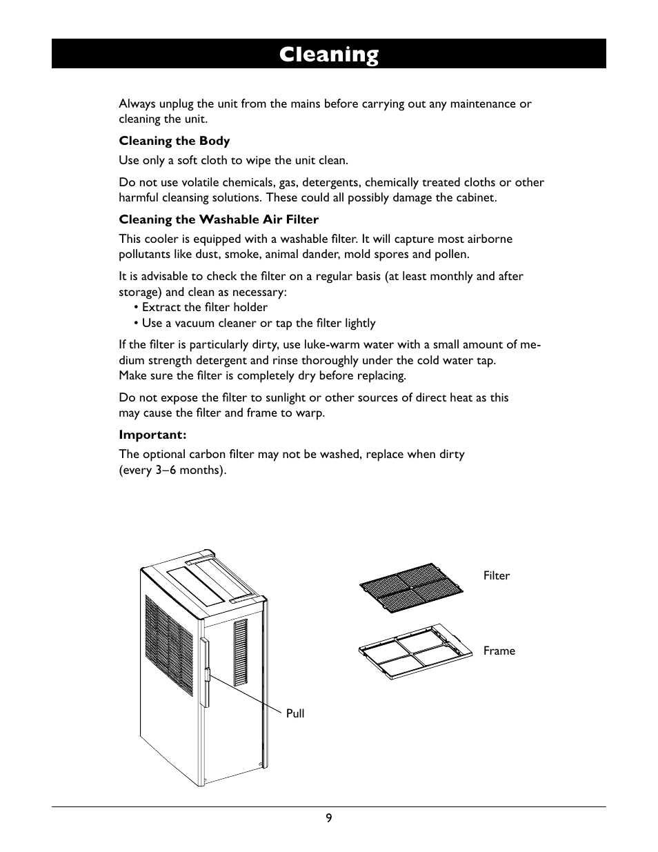 Cleaning | Amcor APC 2000E User Manual | Page 11 / 13