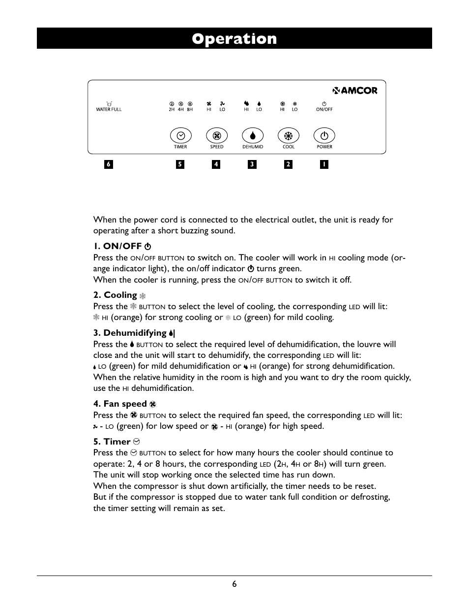 Operation | Amcor APC 2000E User Manual | Page 8 / 13