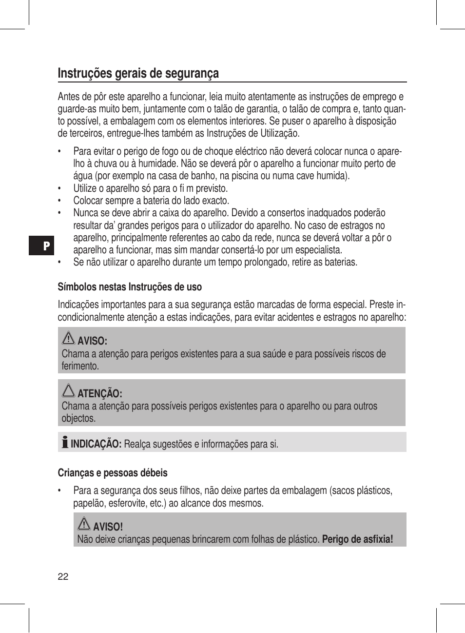 Instruções gerais de segurança | AEG DRR 4107 User Manual | Page 22 / 58