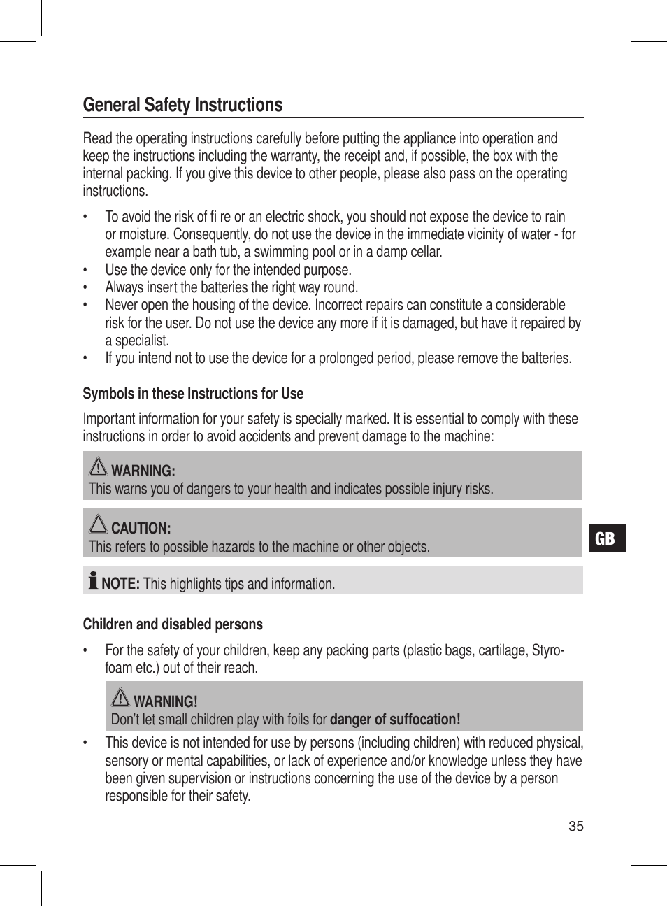 General safety instructions | AEG DRR 4107 User Manual | Page 35 / 58