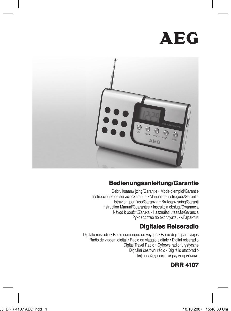 AEG DRR 4107 User Manual | 62 pages